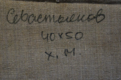 Oil painting Autumn cloudy day Viktor Sevastyanov