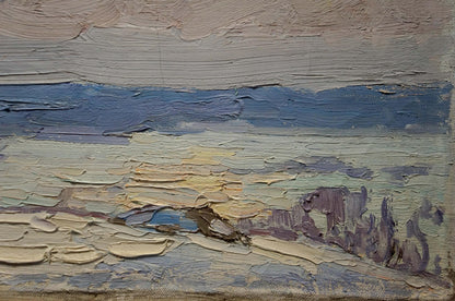 Oil painting Sunset landscape Sevastyanov Viktor Grigorievich