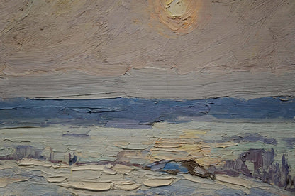 Oil painting Sunset landscape Sevastyanov Viktor Grigorievich