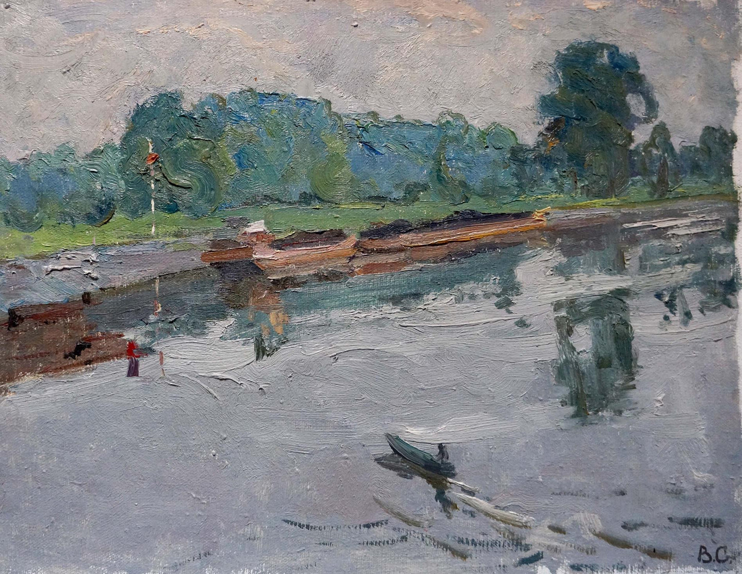 Oil painting It's a nasty day Sevastyanov Viktor Grigorievich