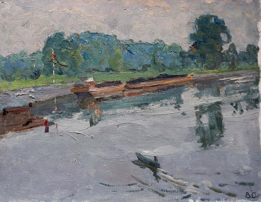 Oil painting It's a nasty day Sevastyanov Viktor Grigorievich