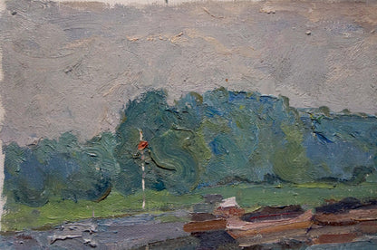 Oil painting It's a nasty day Sevastyanov Viktor Grigorievich