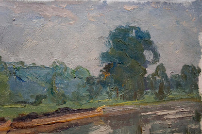 Oil painting It's a nasty day Sevastyanov Viktor Grigorievich