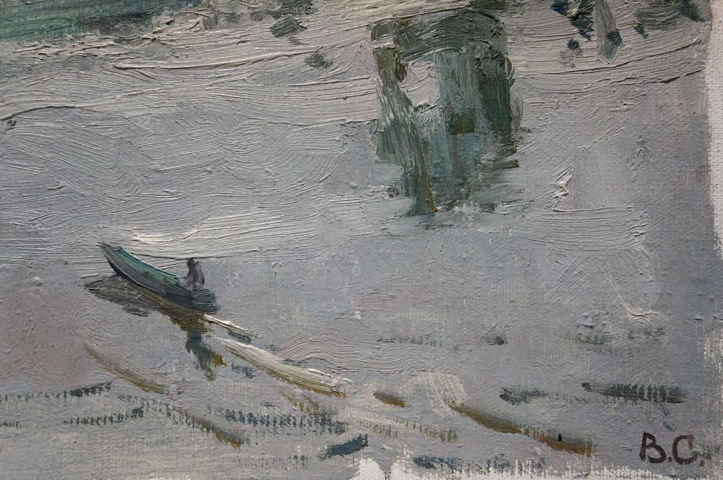 Oil painting It's a nasty day Sevastyanov Viktor Grigorievich