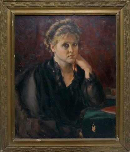 Oil painting Woman portrait N. Dobronravov