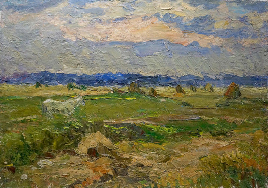 Oil painting Overcast weather Sevastyanov Viktor Grigorievich