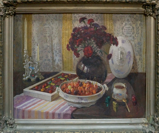 Oil painting Still life with cherries Ozernikov Vladimir Borisovich