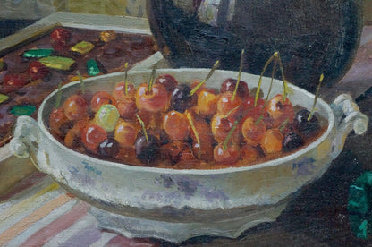 Oil painting Still life with cherries Ozernikov Vladimir Borisovich