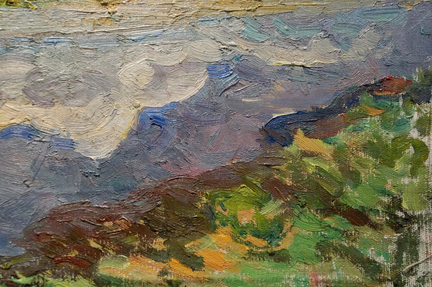 Oil painting People by the river Sevastyanov Viktor Grigorievich