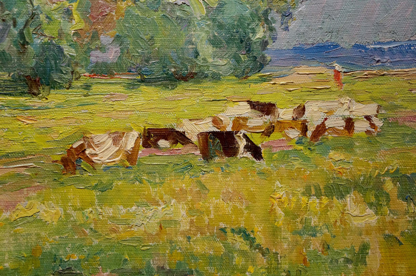 Oil painting Cows on the lawn Sevastyanov Viktor Grigorievich