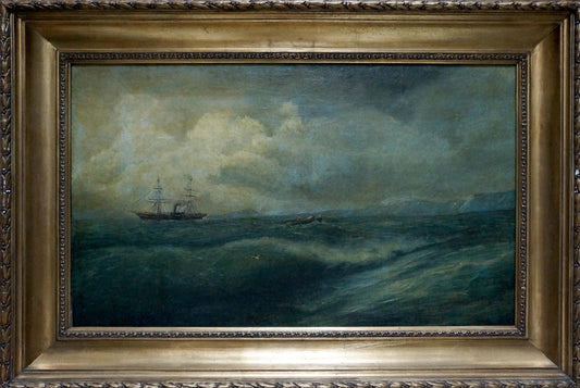 Oil painting Raging sea
