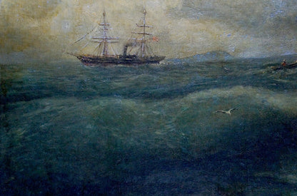 Oil painting Raging sea
