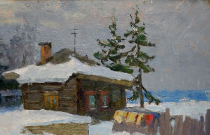 Oil painting Winter landscape Vasetsky Grigory Stepanovich