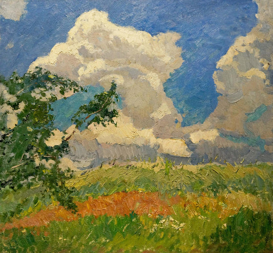 Oil painting Hot summer landscape Viktor Sevastyanov