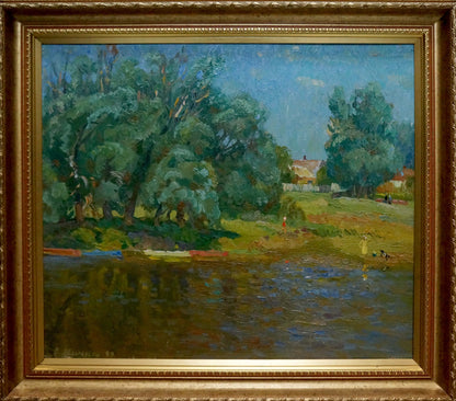 Oil painting Summer landscape Mynka Alexander Fedorovich