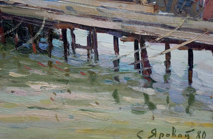 Ferry Landscape, painted in oil by Stepan Kalinovich Yarovoy