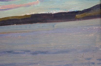 The oil painting captures the essence of a ship's voyage