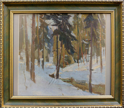 Oil painting Landscape in the forest