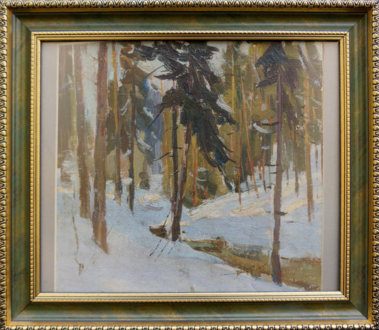 Oil painting Landscape in the forest