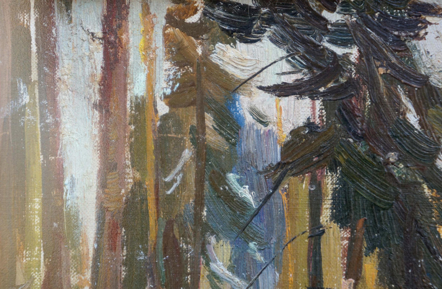 Oil painting Landscape in the forest