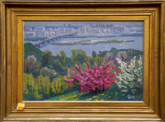 Oil painting Red apple tree Matsievskaya Yadviga Aleksandrovna
