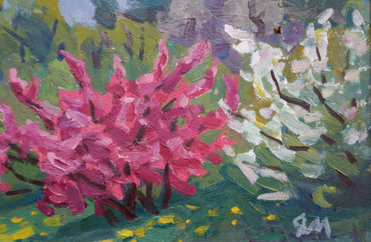 Oil painting Red apple tree Matsievskaya Yadviga Aleksandrovna