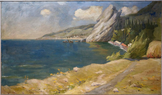 Oil painting Walk near the seashore Unknown artist