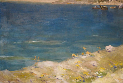Oil painting Walk near the seashore Unknown artist