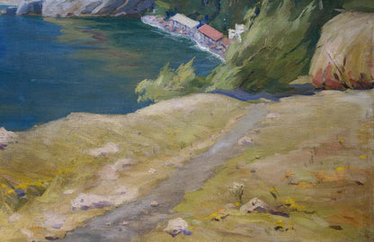 Oil painting Walk near the seashore Unknown artist