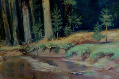 Oil painting Dense forest