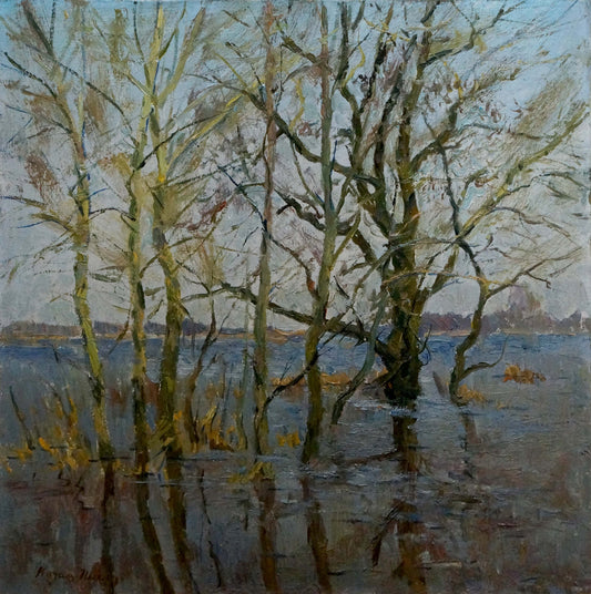 Oil painting Spring flood Kogan-Shats Matvey Borisovich