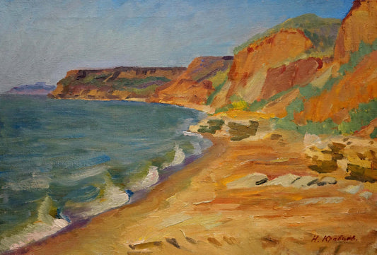 Oil painting Kravtsov Nikolay Fedorovich Shore and waves