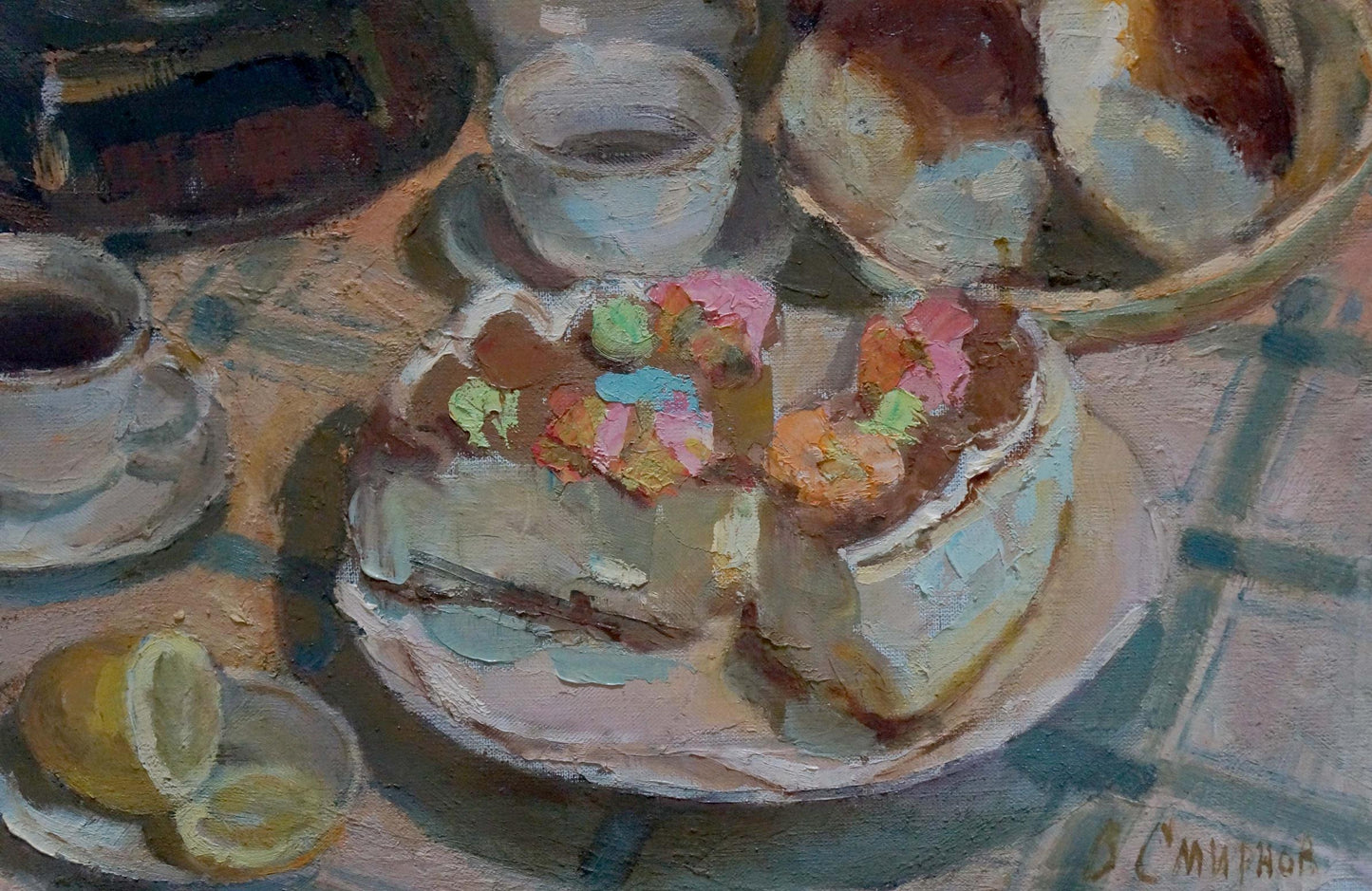 Oil painting Sweet table Smirnov Valentin Sergeevich