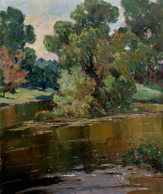 Oil painting Down the river