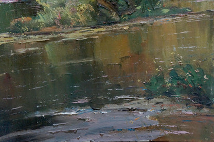 Oil painting Down the river