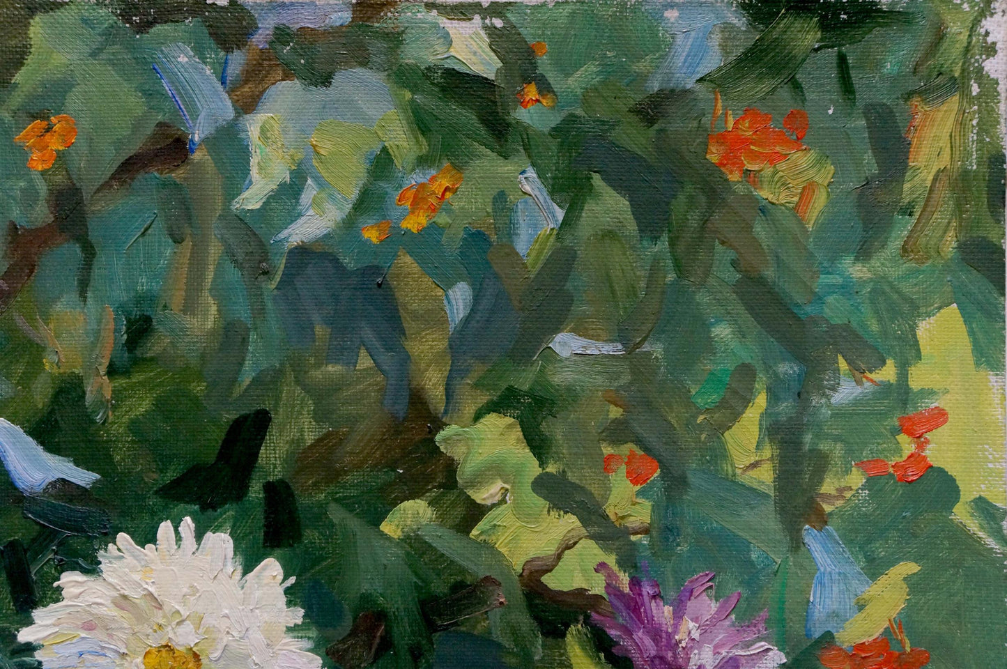 Oil painting Autumn asters Zatsepina Zinaida Ilyinichna