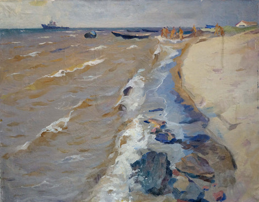 Oil painting By the shore