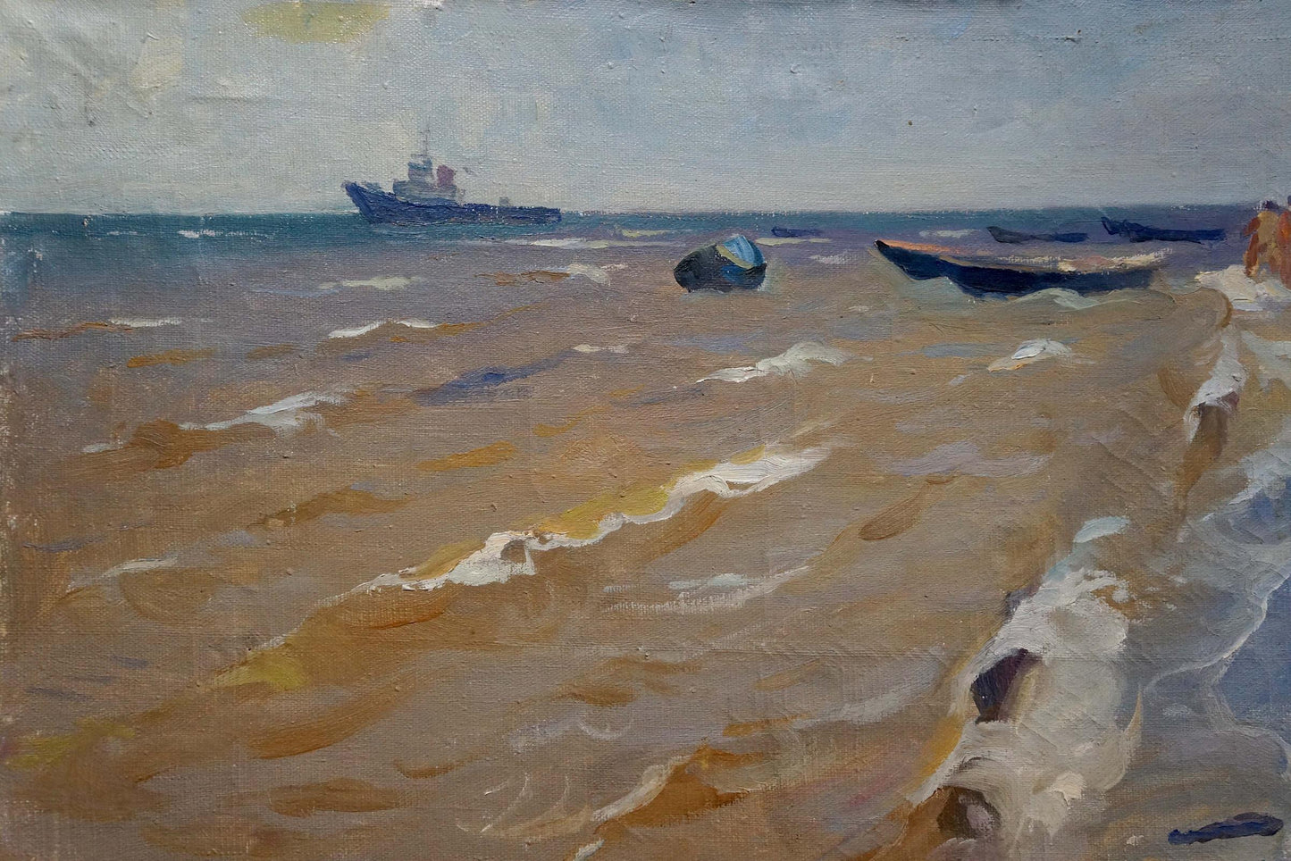 Oil painting By the shore