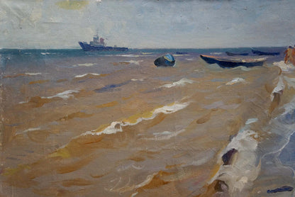 Oil painting By the shore