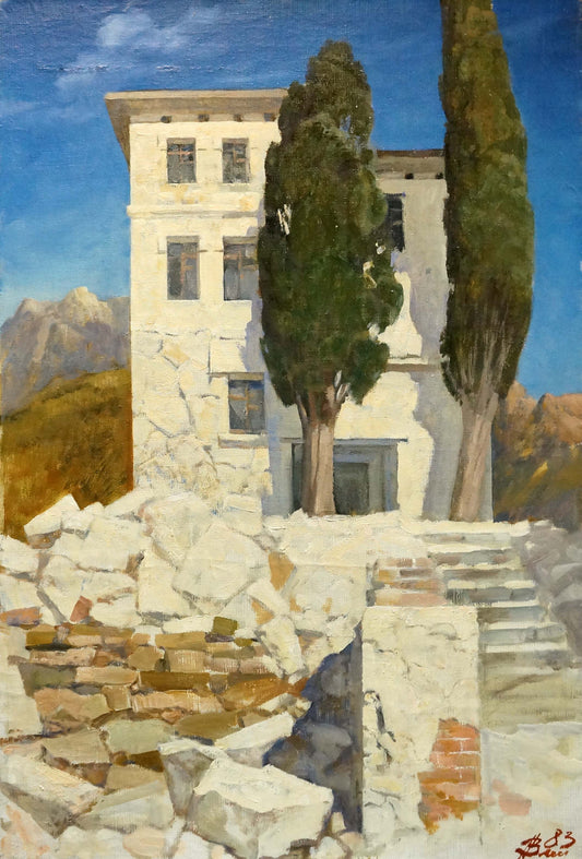Oil painting House in the mountains Vasyukov Petr Petrovich
