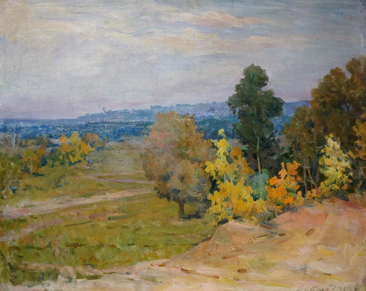 Oil painting Autumn Woodland Scene Unknown artist