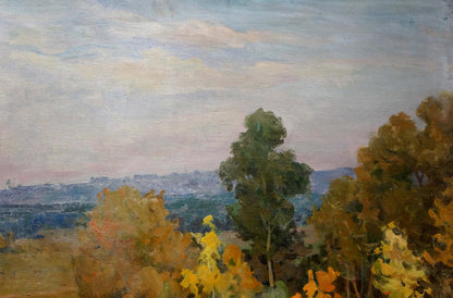 Oil painting Autumn Woodland Scene Unknown artist