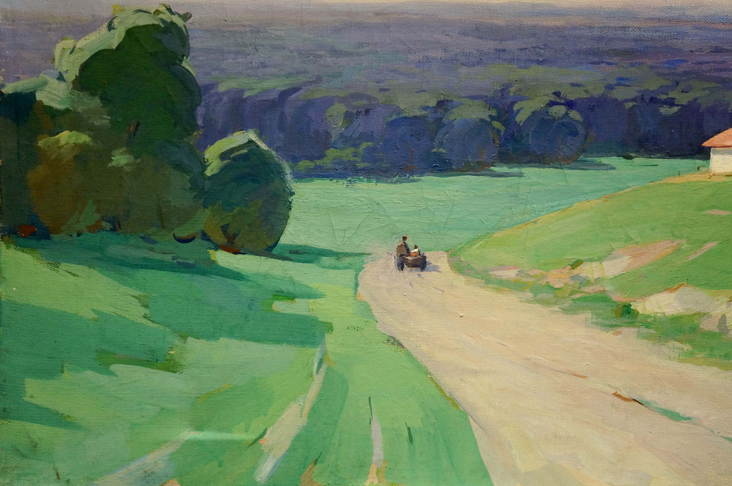 Oil painting Houses Amongst the Trees Unknown artist