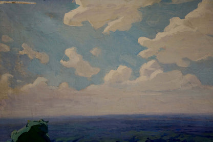 Oil painting Houses Amongst the Trees Unknown artist