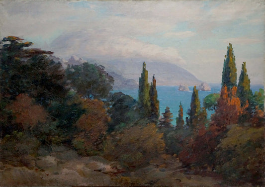 Oil painting Fog landscape Kisel Ivan Gordeevich
