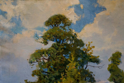 Oil portrait by Leonid Markovich Turovetsky capturing a windy day