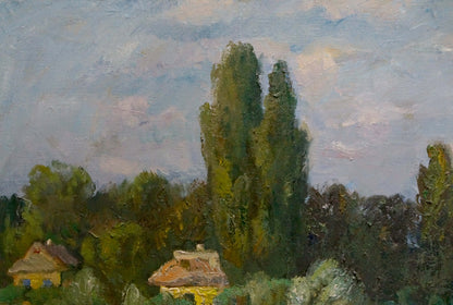 Oil painting Geese by the river Mynka Alexander Fedorovich