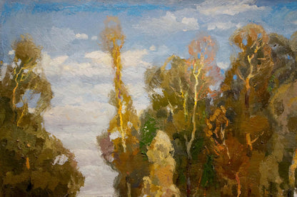 Oil painting "Natural Landscape" by Minka, showcasing natural beauty.