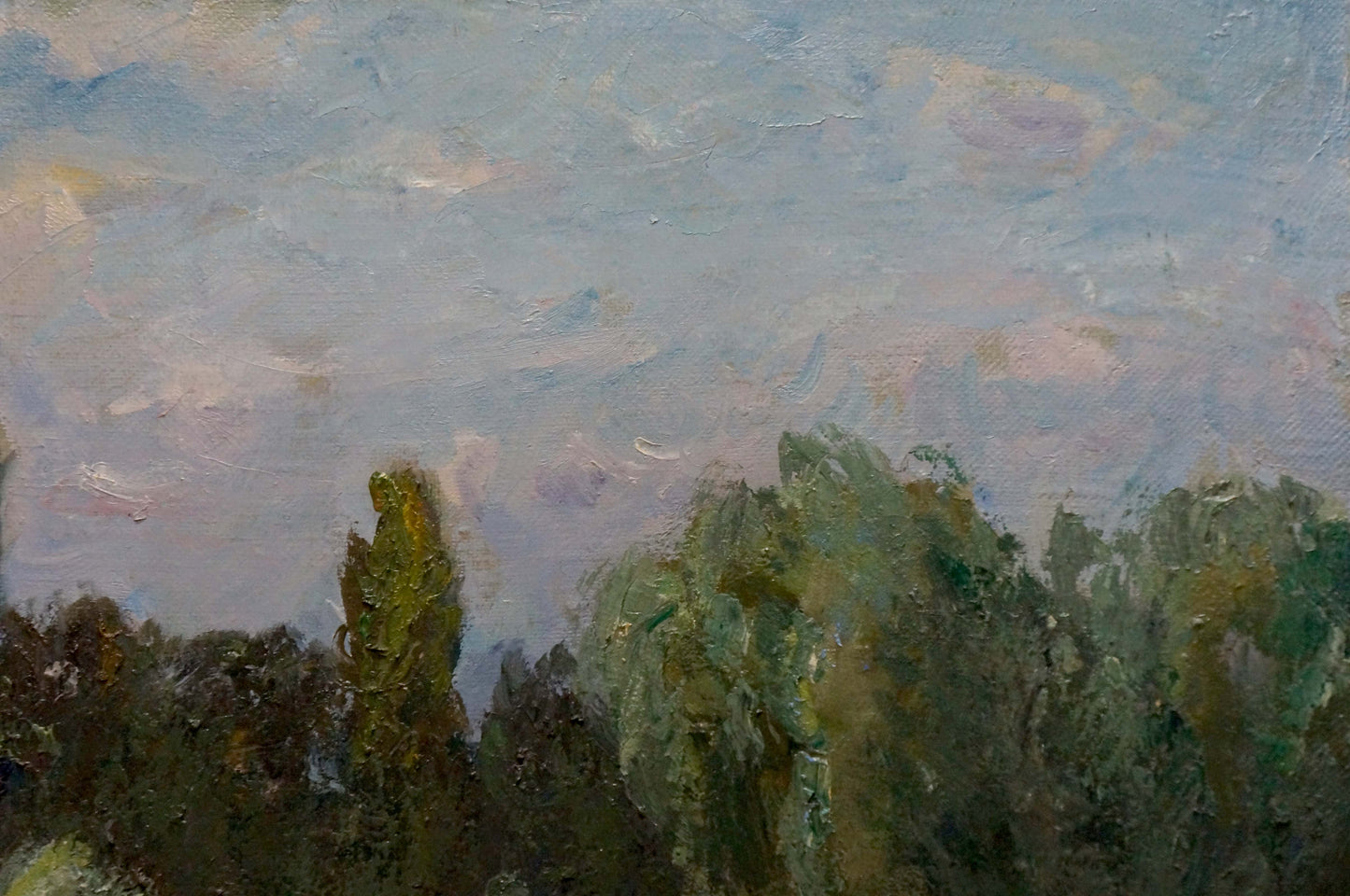 Oil painting Geese by the river Mynka Alexander Fedorovich