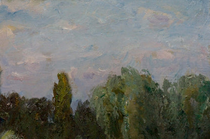 Oil painting Geese by the river Mynka Alexander Fedorovich